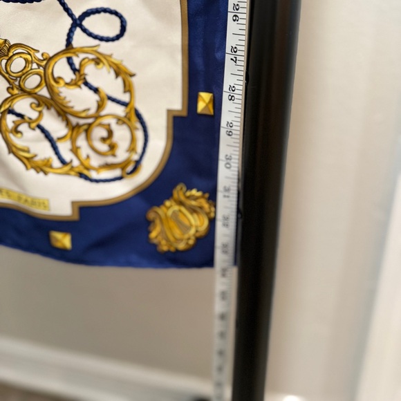 Hermes Authentic Silk Scarf Square 90cm Keys Blue and Gold-Preowned - Picture 11 of 11